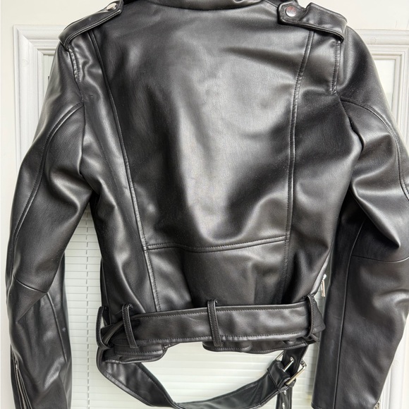 Zara Black Leather Moto Jacket - Picture 5 of 5